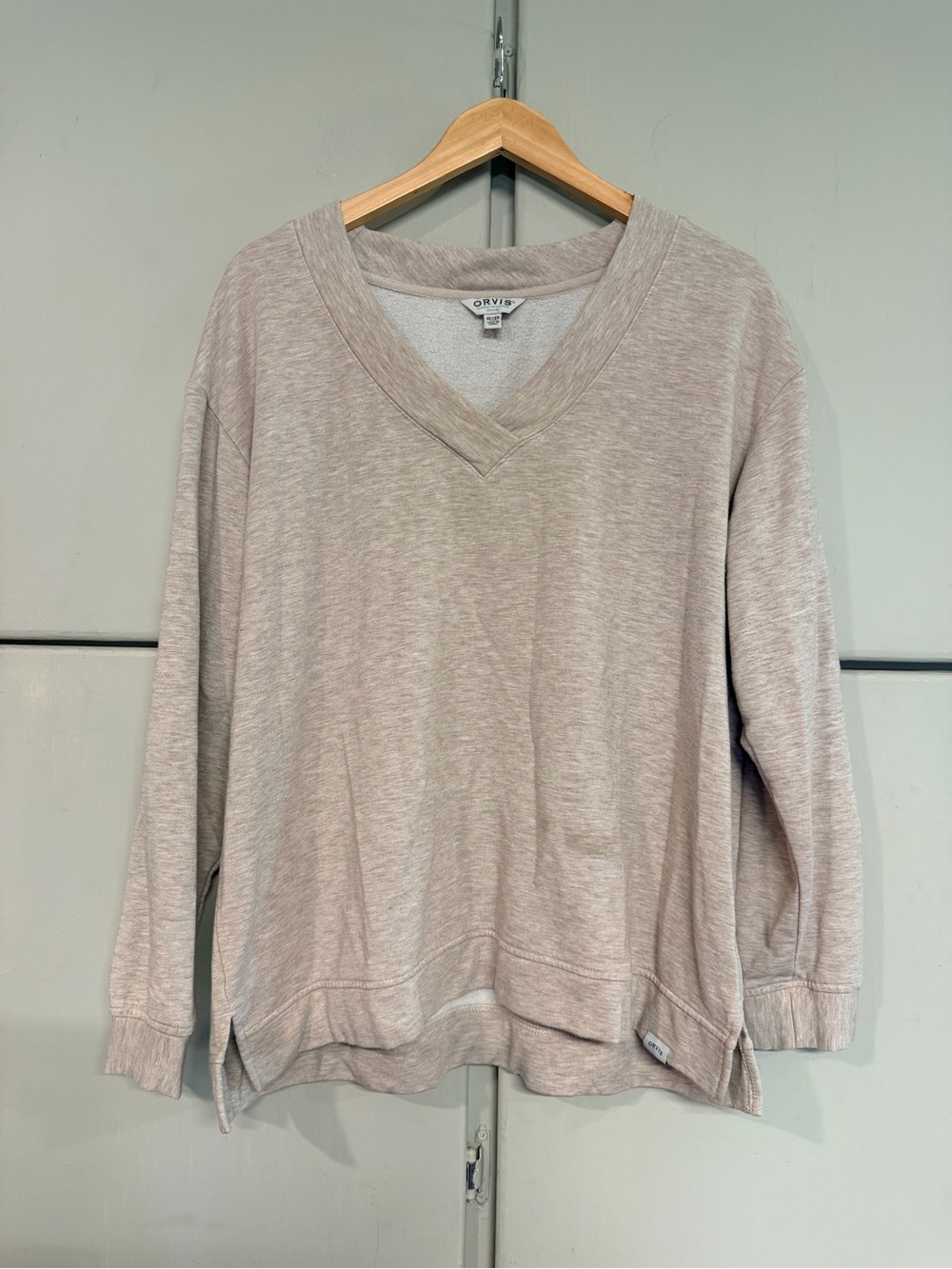 Orvis Light Taupe V-Neck Pullover
